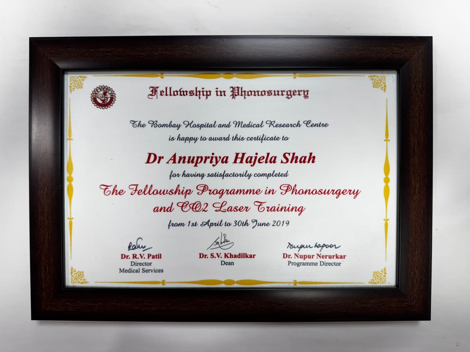 Fellowship in Phonosurgery & CO2 Laser Training
